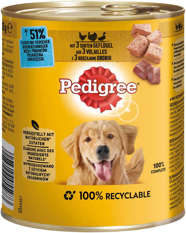 Pedigree Hunde-Nassfutter Classic 3 Sorten Geflügel Pedigree Hunde-Nassfutter Classic 3 Sorten Geflügel
